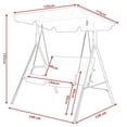 thumbnail image 2 of Columpio Balancín de Jardín Costway Con Toldo para 2 Personas 140 x 120 x 153 cm Negro, 2 of 2