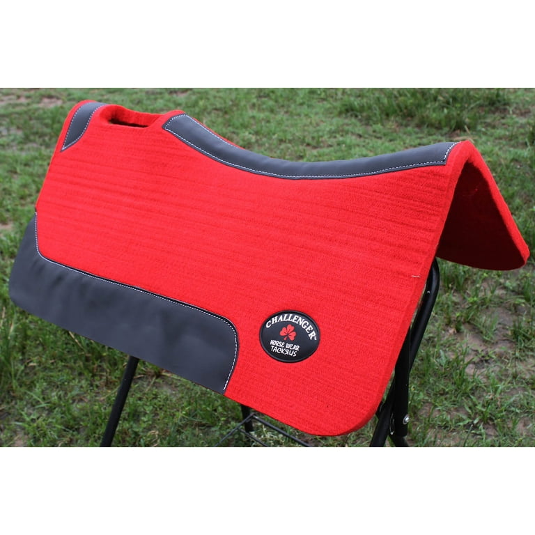 Challenger Horse Western Contoured Wool Felt Therapeutic Red Saddle Pad  3981RD1