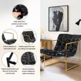 thumbnail image 2 of LEEJAY Modern Faux Leather Accent Chair Set of 2,Gold Metal Frame Armchair for Living Room,Black, 2 of 6