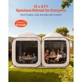 thumbnail image 3 of 12x6ft 2 in 1 Pop Up Screen House Tent Portable Screened Canopy with Carry Bag Netting Sides Ground Stakes for Garden Patio Backyard Outdoor Beige, 3 of 6