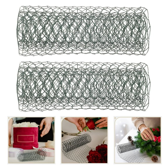 OUNONA Flower Chicken Wire Green Galvanized Iron Garden Use Birthday Party 1 Roll 12x48 inch