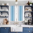 thumbnail image 2 of Sky Blue White Kitchen Curtains 63 Inch Length, Gradient Vertical Stripes Minimalist Grommet Top Bedroom Living Room Curtains, Light Filtering Cafe Curtain Drapes 2 Panels Set 84''x63'', 2 of 9
