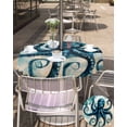 thumbnail image 5 of Hokiten Outdoor Tablecloths with Umbrella Hole & Zipper, Teal Blue Octopus Round Tablecloth 54 Inch, Summer Coastal Beach Wave Waterproof Table Cloth, Patio/Pool/Picnic Table Covers, 5 of 7