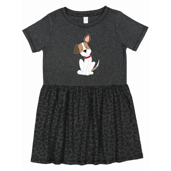 Inktastic Dog with Ear Up Girls Toddler Dress