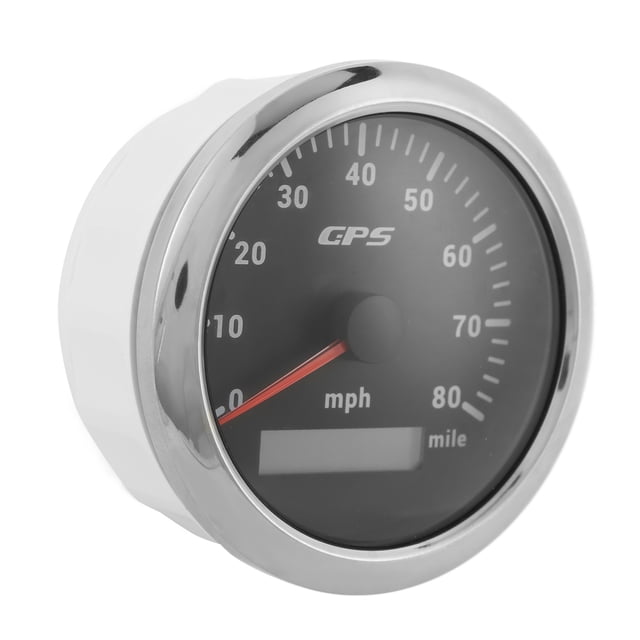 GPS Compteur de Vitesse 85mm 80MPH en Acier Inoxydable Universel pour Voitures Bateaux