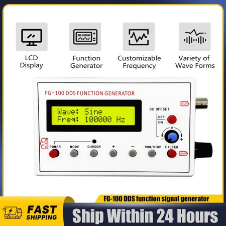 FG-100 DDS Function Signal Generator Frequency Counter 1Hz - 500KHz Signal Source Module Sine Square Triangle Sawtooth Waveform
