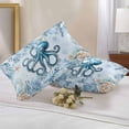 thumbnail image 3 of Outdoor Pillow Cover Octopus Set of 2 Waterproof Throw Pillowcases Blue Starfish Shell Coral Decorative Patio Furniture Pillows for Couch Garden Indoor & Outdoor Use, 3 of 9