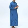 thumbnail image 5 of JAJAHO Mens Kaftan Abaya Thobe Long Sleeve Button Down Collared Pocket Ankle Length Robe Arab Traditional Clothes, 5 of 9