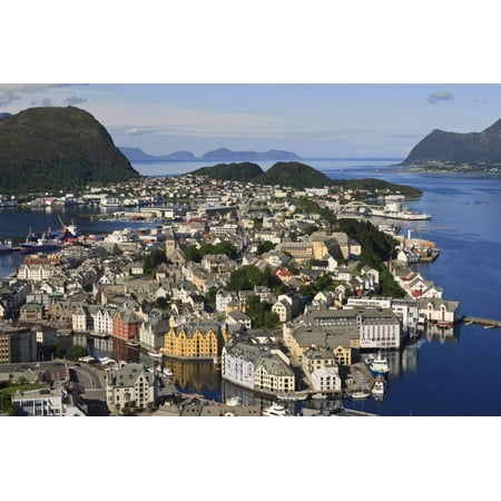 View from Aksla Hill over Alesund and Surrounding Waters, More Og Romsdal, Norway Print Wall Art By Eleanor (Best Souvenirs From Norway)