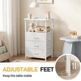 thumbnail image 5 of Ktaxon Nightstand with 3 Drawers End Table Bedside Table Furniture for Bedroom, Living Room, White, 5 of 9