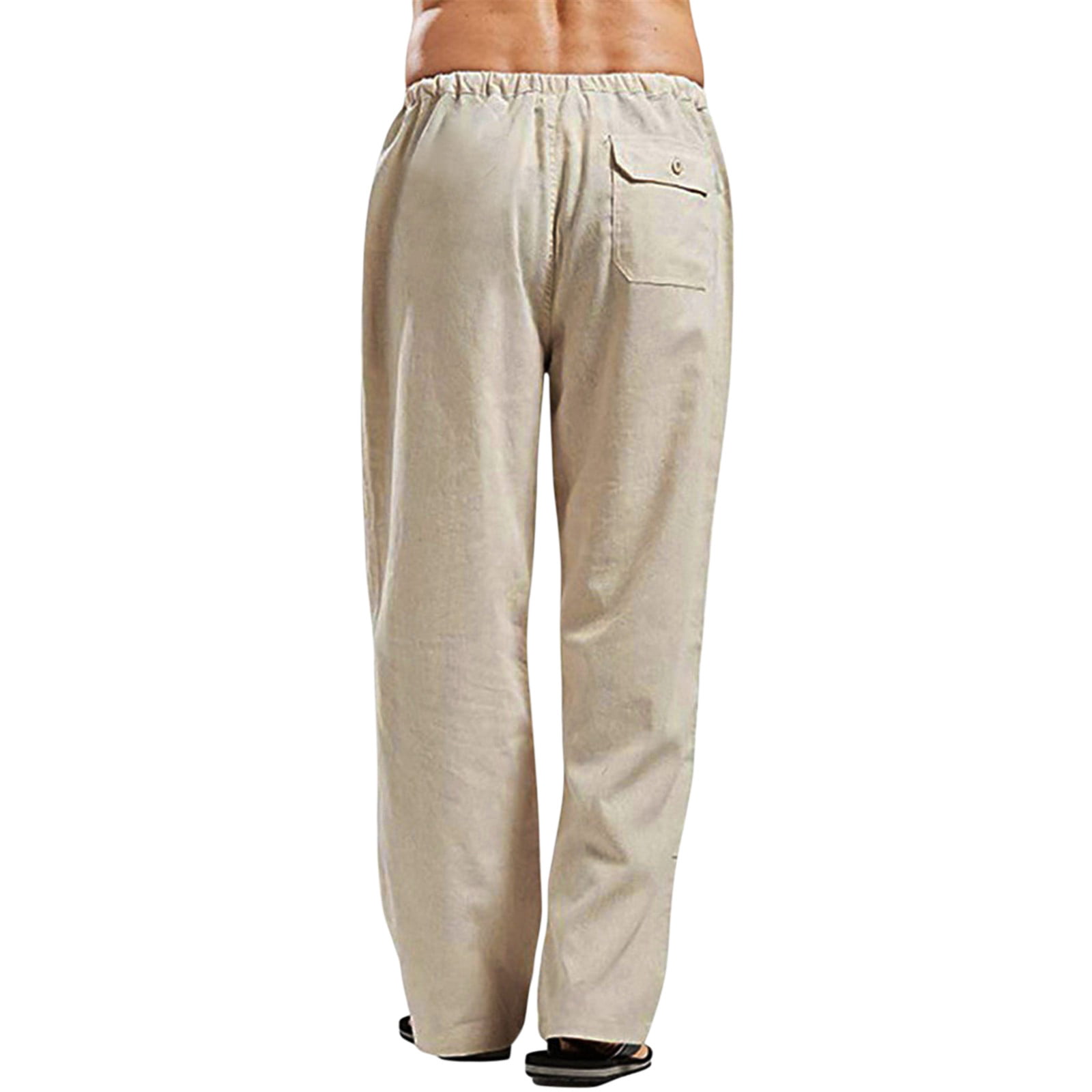 Gubotare Men's Sweatpants Mens Cargo Pants Casual Cotton Jogger Sweatpants  Elastic Waist Long Trousers,Khaki L 