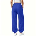 thumbnail image 4 of Womens Jogger Sweatpants Elastic High Waist Solid Relaxed Fit Joggers Ribbed Cuff Casual Athletic Trousers with Side Pockets Blue S, 4 of 6