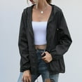 thumbnail image 4 of yoeyez Casual Windproof Jacket for Women Hooded Waterproof Zipper Windproof Waterproof Raincoat Jacket Lightweight Packable Motorcycle Jacket Rain Jacket for Women Casual, 4 of 5