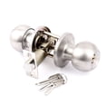 thumbnail image 1 of Bedroom Bathroom Round Knobs Door Knob Lock Locks Hardware Silver Tone, 1 of 3