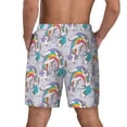 thumbnail image 4 of Uemuo Unicorn DoingYoga Pattern Mens Swim Trunks Quick Dry Board Shorts with Mesh Lining, Stretch Beach Shorts Quick Dry No-Chafing Board Shorts-X-Large, 4 of 9