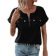 thumbnail image 1 of Blusa con Cremallera para Mujer, de Poliéster, con Botones, Corta y Cremallera, Ideal para el Tiempo Libre, Color Negro, Talla M, 1 of 6
