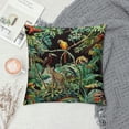 thumbnail image 2 of Qinduosi Inches Throw Pillow Cushion Cover - Green Jungle Pattern Animals Duplex Printing Velvet Fabric Luxury American Style Couch Sofa Pillow with Tassel for Living Room Bedroom, 2 of 5