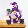 thumbnail image 6 of Easter Gnome Figurines Decor, Resin Garden Gnome Decorations for Home Indoor Outdoor Purple Spring Fall Decoration Farmhouse Butterfly Figurine for Thankgiving Day, 6 of 7