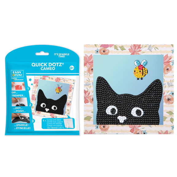 Diamond Dotz Mischievous Cat Diamond Painting Kits for Kids - Diamond Art Kits a Relaxing Creative Craft Kit with Dotz Gems 5.1"x5.1"
