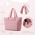 thumbnail image 4 of Puffer Tote Bag for Women, Large Shoulder Bag Handbag Work Travel 15.6" Laptop Bag, Quilted Computer Briefcase for Teacher Nurse Trolley Sleeve, Lightweight Puffy Soft Handbags for Beach, Gym, 4 of 7