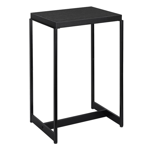 Black C-Shaped Side Table, Modern Slim End Table with Metal Frame, Narrow Sofa Side Table, Nightstand for Living Room Bedroom Small Space