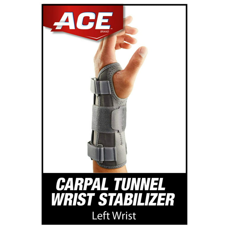 ACE Brand Carpal Tunnel Wrist Stabilizer, Grey – One Size Fits