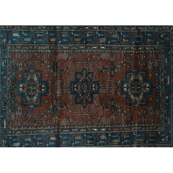 Ahgly Company Indoor Rectangle Persian Light Blue Traditional Area Rugs, 5' x 8'