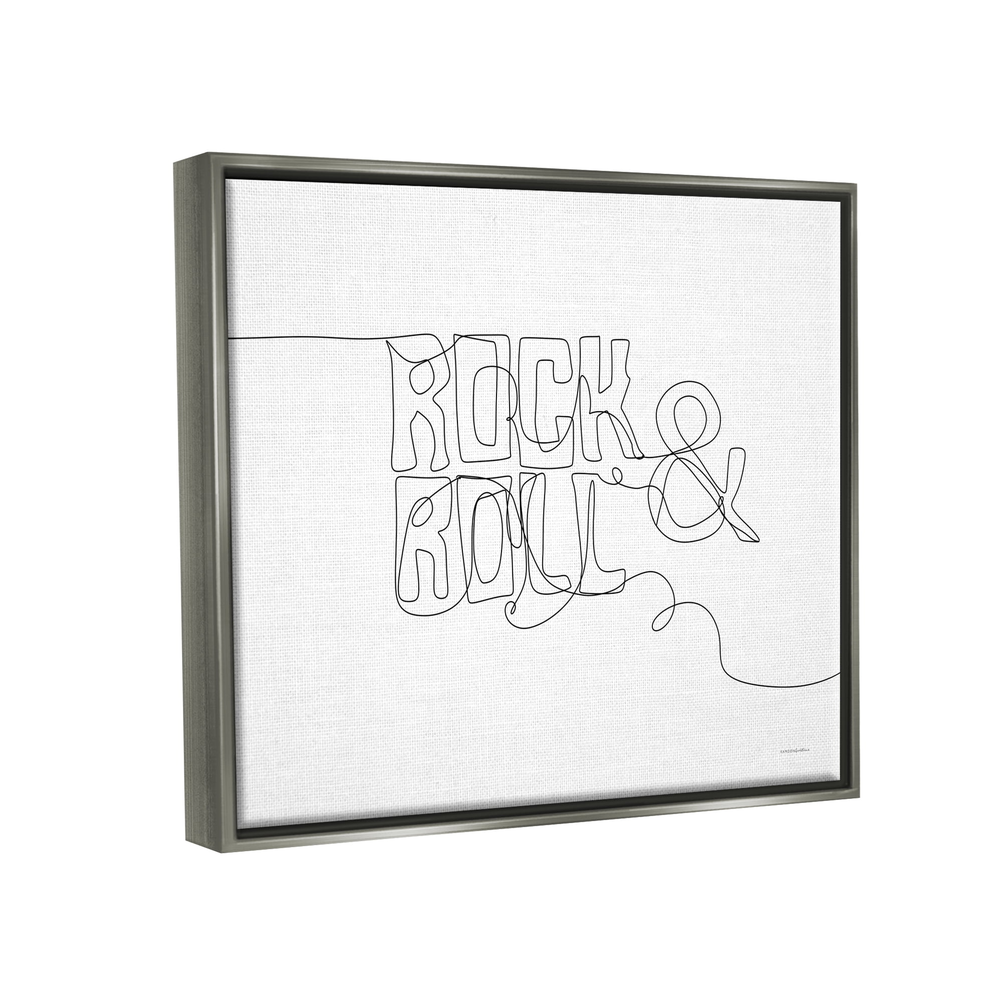 Stupell Rock & Roll Music Line Doodle Beauty & Fashion Painting Gray Floater Framed Art Print Wall Art
