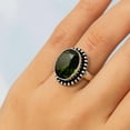 thumbnail image 4 of SATYAVIE JEWELLERY Sterling Silver 925 Ring For Womens Peridot Ring Sterling Silver Dainty oxidised Ring Handmade Ring August Birthstone Green Gemstone Ring Size US 11, 4 of 5
