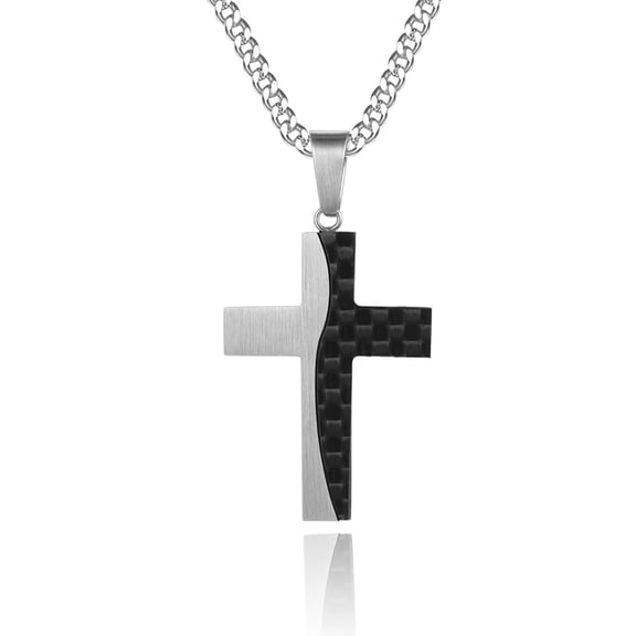 Cross Necklaces for Men Stainless Steel Cross Pendant Chain Christian Religious Birthday Jewelry Gifts