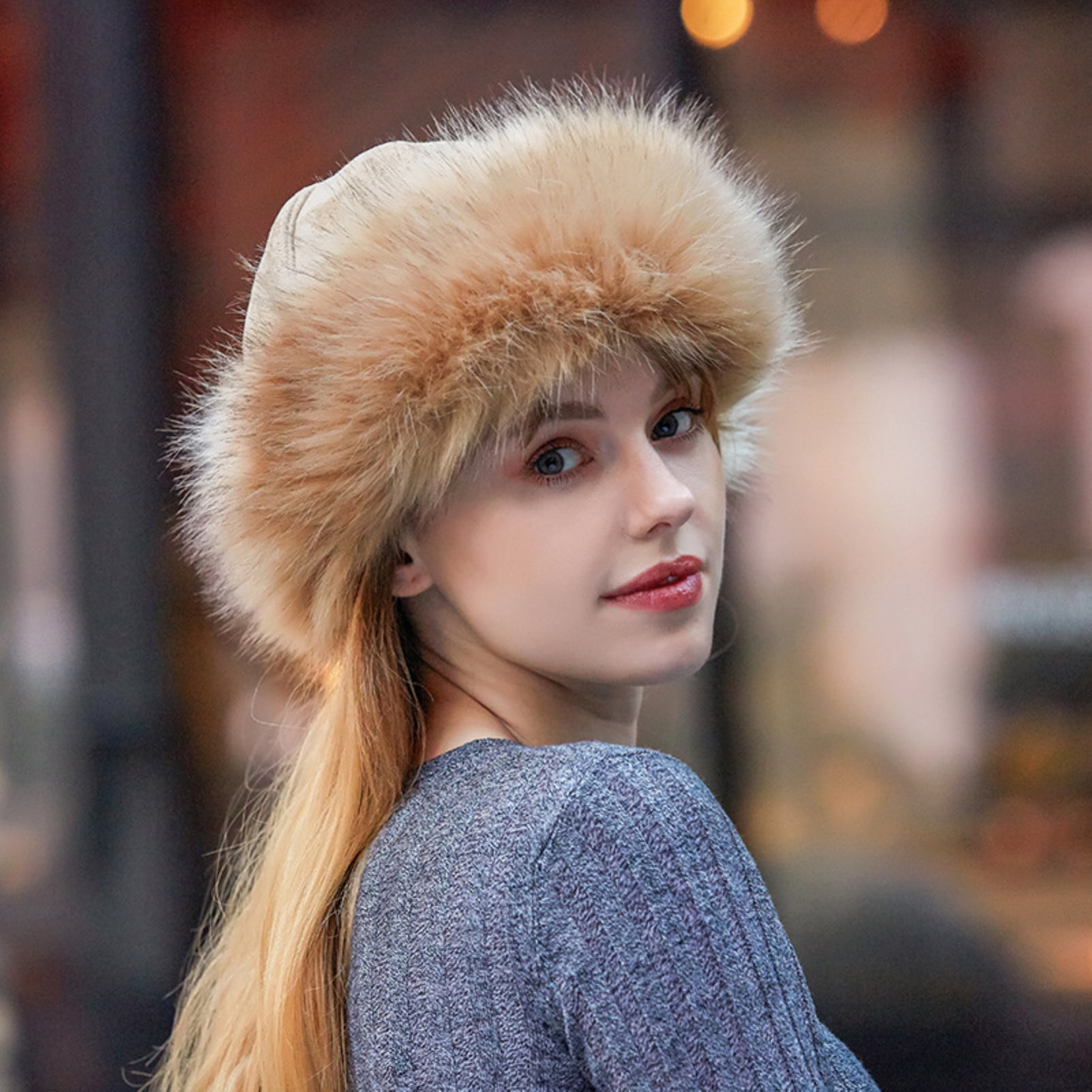 DANKEYISI Fashion Autumn Winter Women Cap Fox Fur Ball Hat Pom