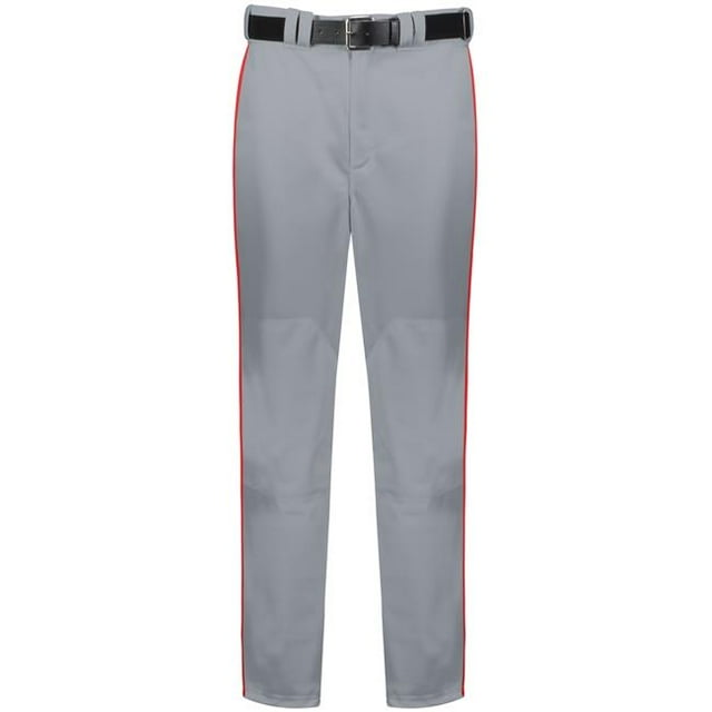 Adult Piped Diamond Series 2.0 Baseball Pant, Baseball Gray & True Red - Medium