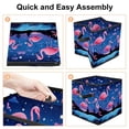 thumbnail image 4 of Flamingo Foldable Organizer Bins with Handle, 10.8"x10.5"x10.6", Large Capacity Storage Bin Toy Box, 4 of 6