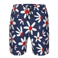 thumbnail image 3 of Honeii's Daisy Flowers Print Men's Casual Shorts with Drawstring，Swim Trunks Quick Dry Beach Shorts, 3 of 5