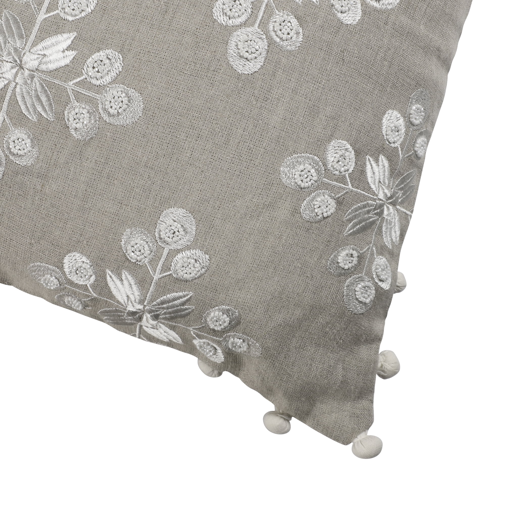 Harlow Hill Paul 20" x 20" Beige/Ivory Striped Linen Adult Decorative Throw Pillow Cover