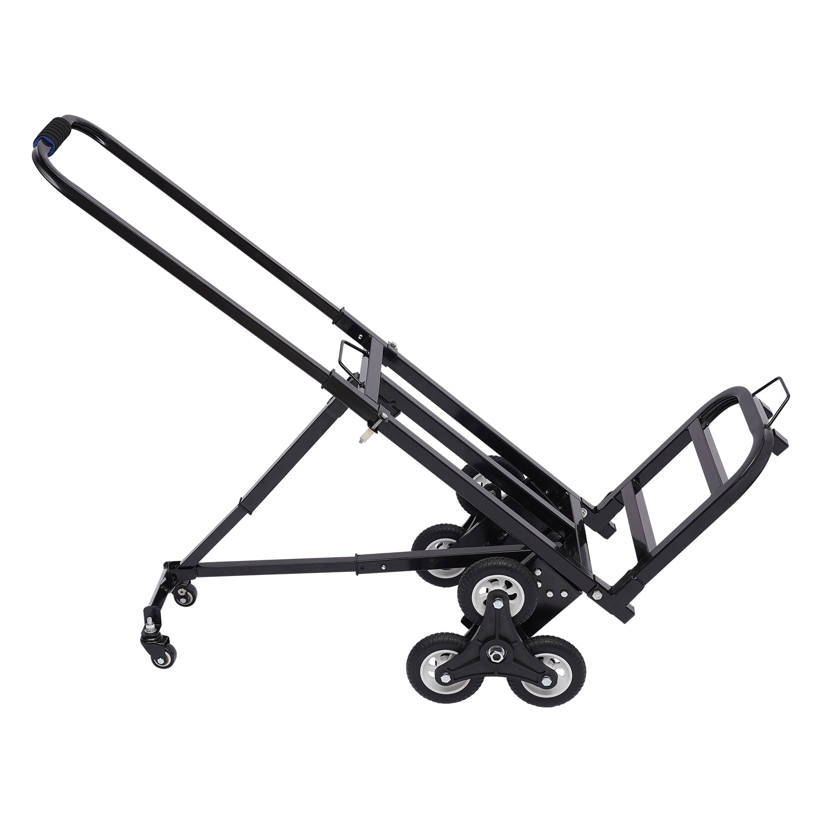 YIYIBYUS Stair Climbing Cart, Portable Folding Trolley with 8 Wheels, Stair Climber Hand Truck with Adjustable Handle for Pulling, Heavy Duty Dolly Cart for Stairs Black