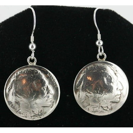 Old Vintage Estate Jewelry - 100 Retail Tag VINTAGE OLD Indian HeadAuthentic Made by Ben T. Riggs Navajo .925 Sterling Silver Hooks Native American Earrings
