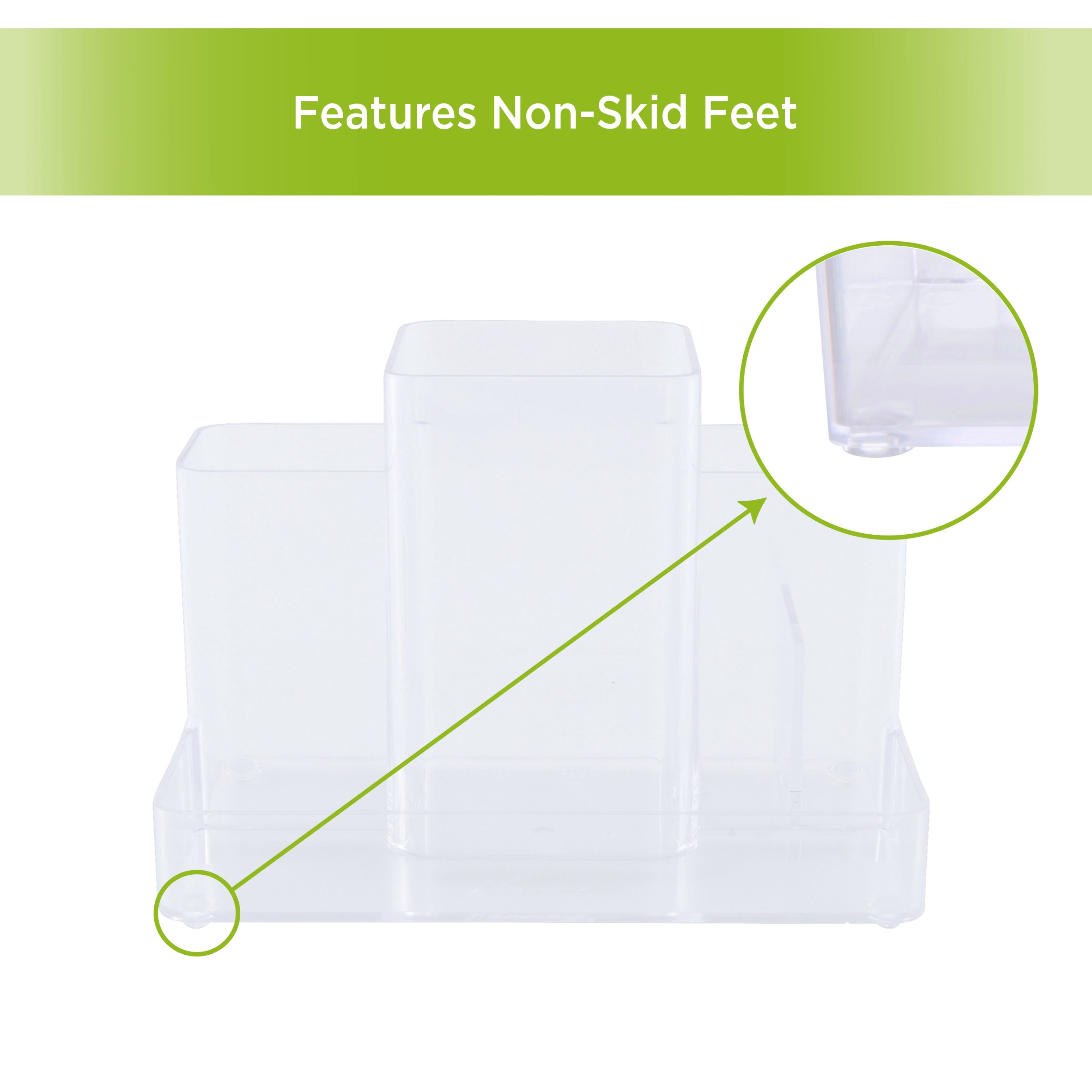 Kenney Storage Made Simple Bathroom Countertop Hair Care Center Organizer, Set of 2, Clear