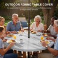 thumbnail image 3 of Round Outdoor Tablecloth with Umbrella Hole and Zipper, Light Gray Ombre Tablecloth with Elastic Waterproof, Modern Abstract Art Oil Painting Patio Table Covers for 55" - 60" Picnic Pool Tables, 3 of 9