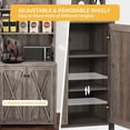 thumbnail image 6 of DWVO Kitchen Pantry, 67" Freestanding Storage Cabinets Bar Cabinet with Doors and Shelves, Elegant Colonial Design Cabinet Cupboard, Grey, 6 of 13