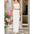 thumbnail image 4 of LMLYSoH Women’s Two Piece Summer Outfits Sleeveless Ruffle Hem Cami Tops and Long Skirt Set Beachwear, 4 of 9