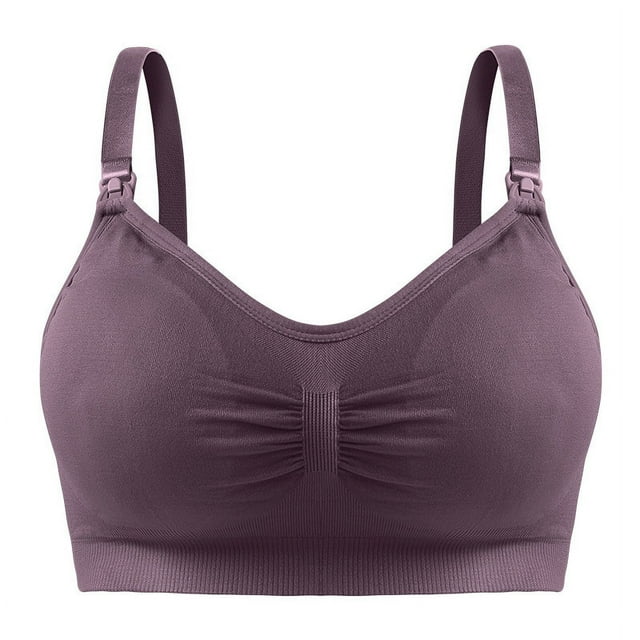 Sujetador de lactancia ajustable con hebilla superior, ropa interior inalámbrica, sujetador de lactancia push up antiflacidez para mujeres embarazadas con almohadilla para el pecho