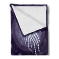 thumbnail image 2 of Aqua Jellyfish Soft Flannel Fleece Throw Blanket, Abstract Fantasy World Rounds and Creature Along Tentacles, Cozy Plush for Indoor and Outdoor Use, 50" x 60", Dark Purple and Baby Blue, by Ambesonne, 2 of 5