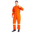 thumbnail image 4 of Sxiwei Men's One Piece Cotton Work Jumpsuit Reflective Straps Full Body Coveralls Mechanics Workwear Orange XL, 4 of 7