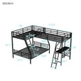 thumbnail image 7 of Twin Over Full Bunk Bed Attached Twin Loft Bed with Desk, Metal Triple Bunk Beds, L-Shape Triple Beds Frame with Ladders and Guardrails, Safe Design, 7 of 7