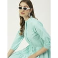 thumbnail image 5 of Moomaya Solid Cotton Button Down Shirt Dress, Quarter Sleeve Short Summer Resort Dress, 5 of 8