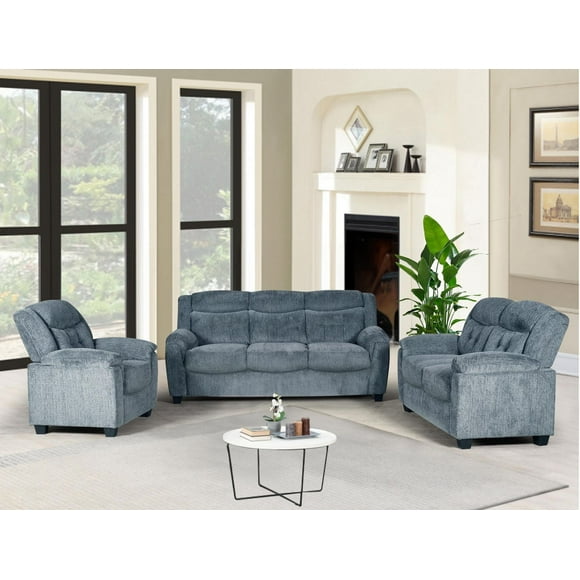 K-Living Chenille fabric Sofa in Dark Grey Color