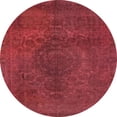thumbnail image 1 of Ahgly Company Tapis Rond Abstrait Rouge pour Intérieur, 7 Pieds Rond, 1 of 6