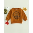 thumbnail image 2 of Wassery Baby Halloween Sweatshirt Long Sleeve Pumpkin Letter Print Pullovers Tops 6M 12M 18M 24M 3T Toddler Girl Boy Autumn Clothes, 2 of 8