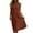 Brown, variant on Midi Womens Dresses A Line Sleeveless Cotton Sundress Summer Pleated Mock Neck Solid Loose Fit Dresses